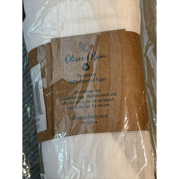 New Oliver & Rain Off-White Mountain Organic Cotton Swaddle Baby Blanket 46x46” - Picture 4 of 5